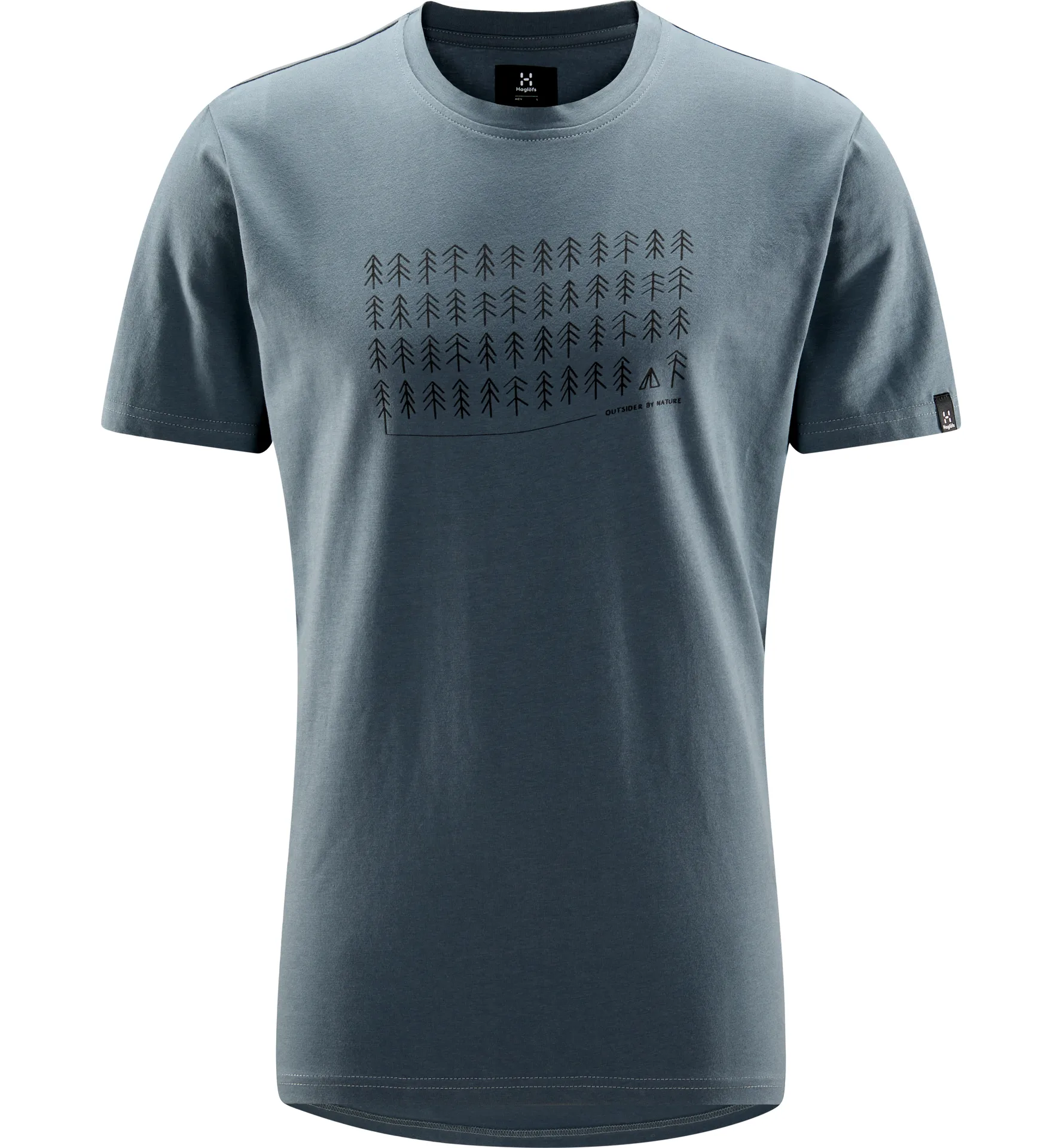 Outsider By Nature Print Tee Men Steel Blue