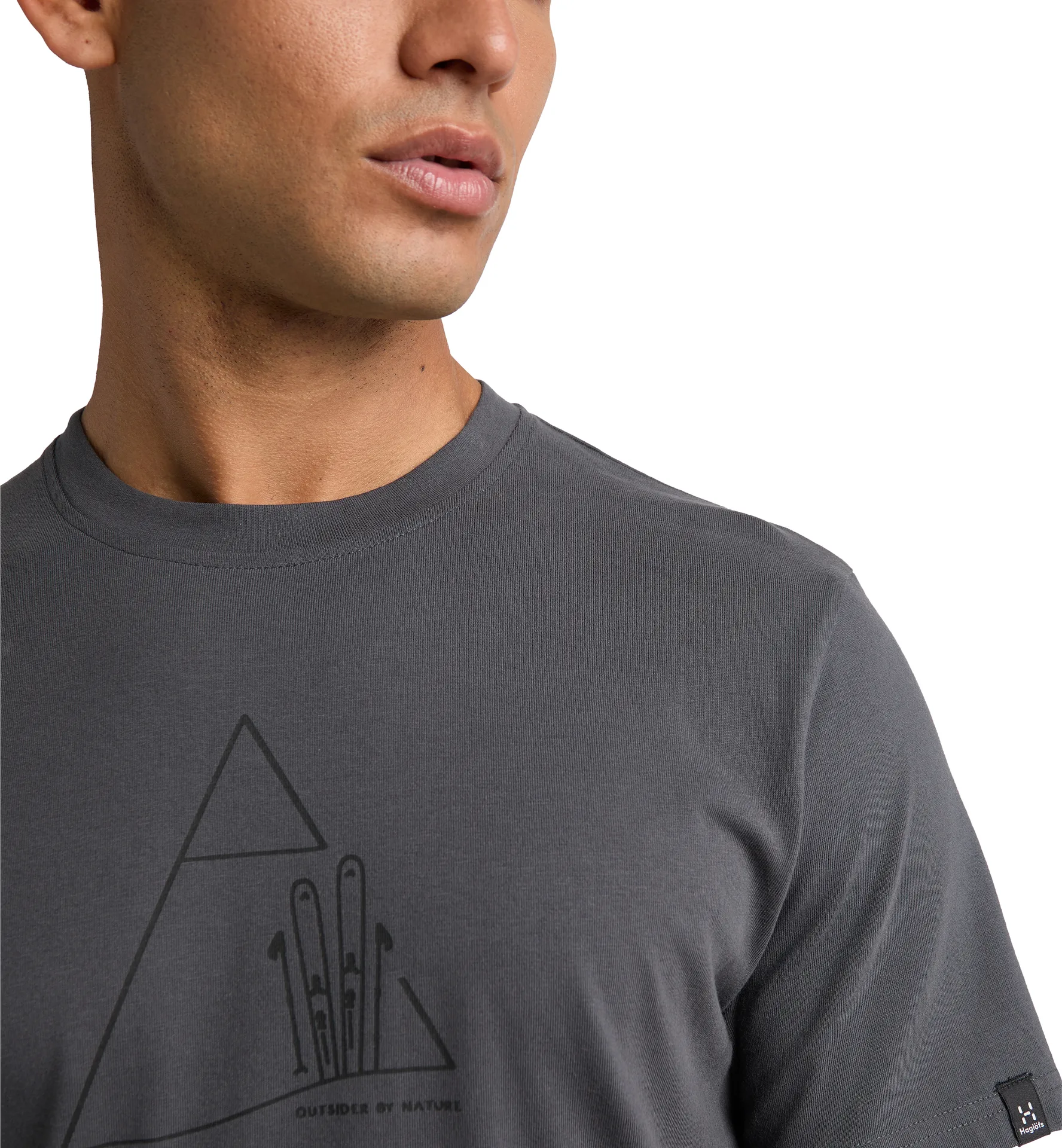 Outsider By Nature Print Tee Men Magnetite