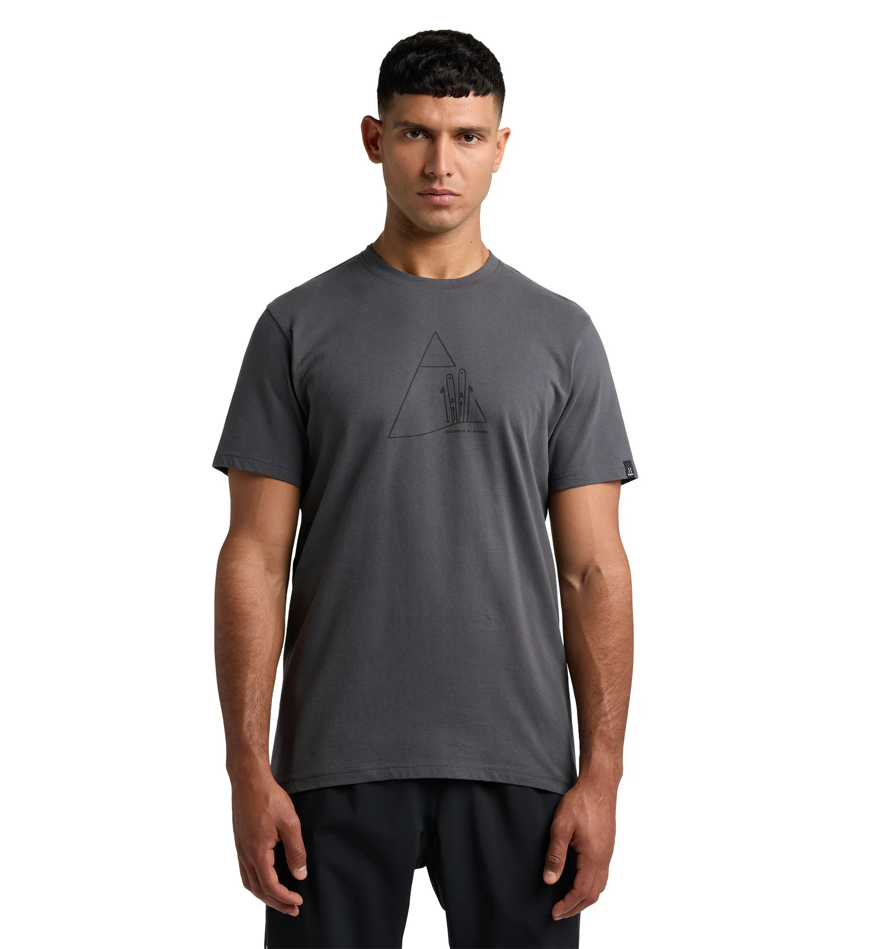 Outsider By Nature Print Tee Men Magnetite