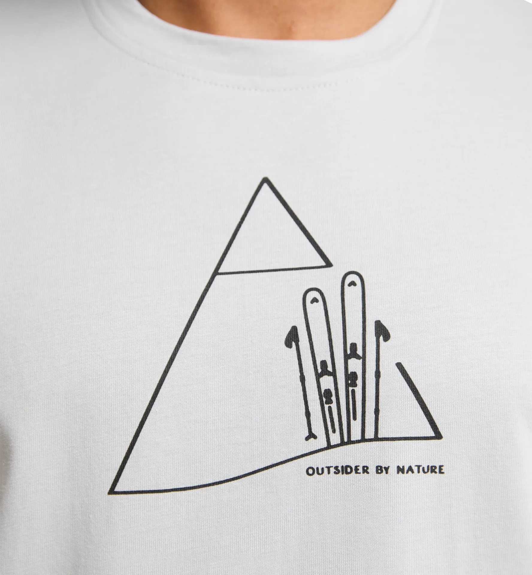 Outsider By Nature Print Tee Men Stone Grey