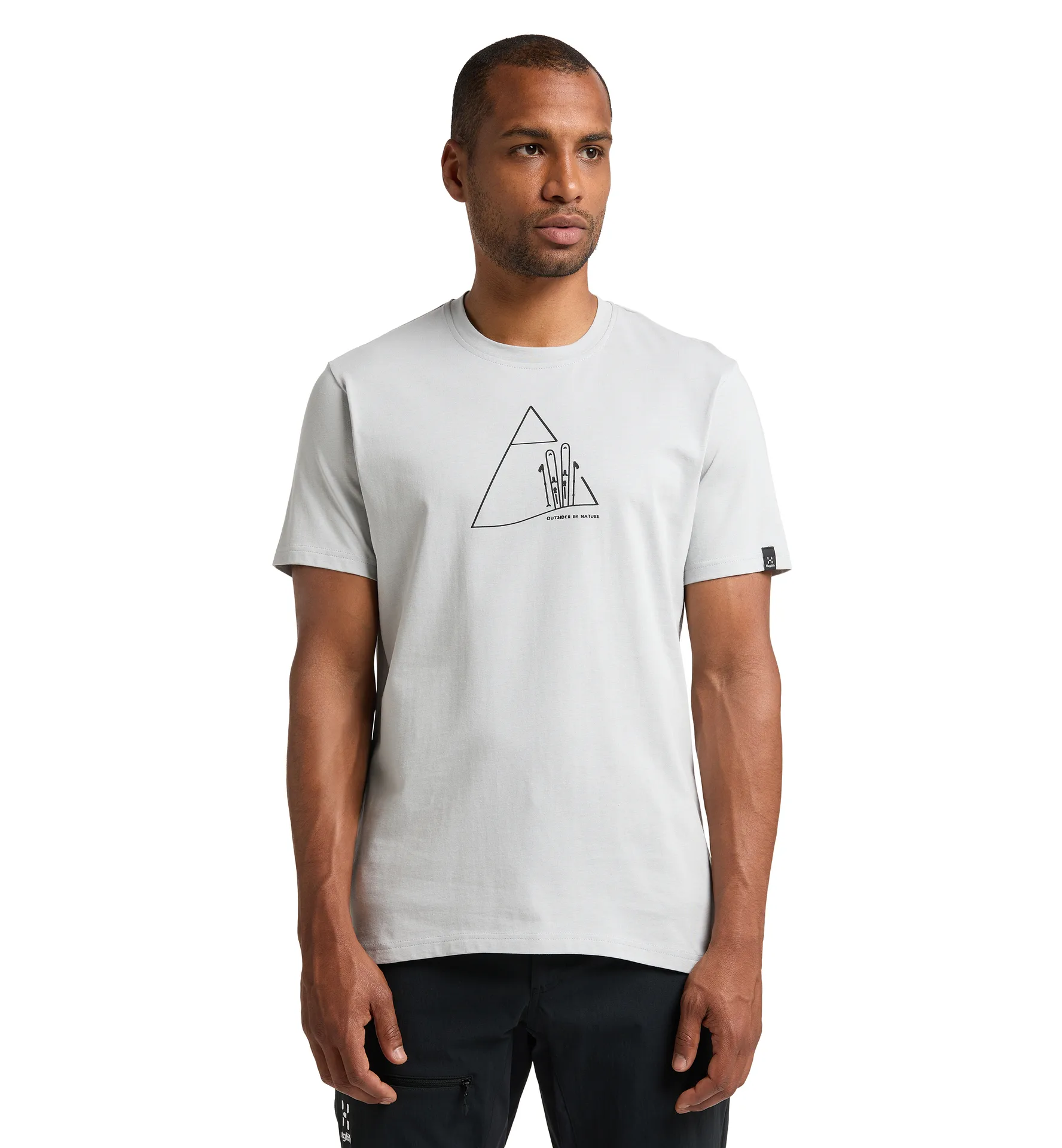 Outsider By Nature Print Tee Men Stone Grey