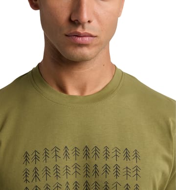 Outsider By Nature Print Tee Men Olive Green