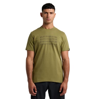 Outsider By Nature Print Tee Men Olive Green