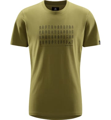 Outsider By Nature Print Tee Men Olive Green