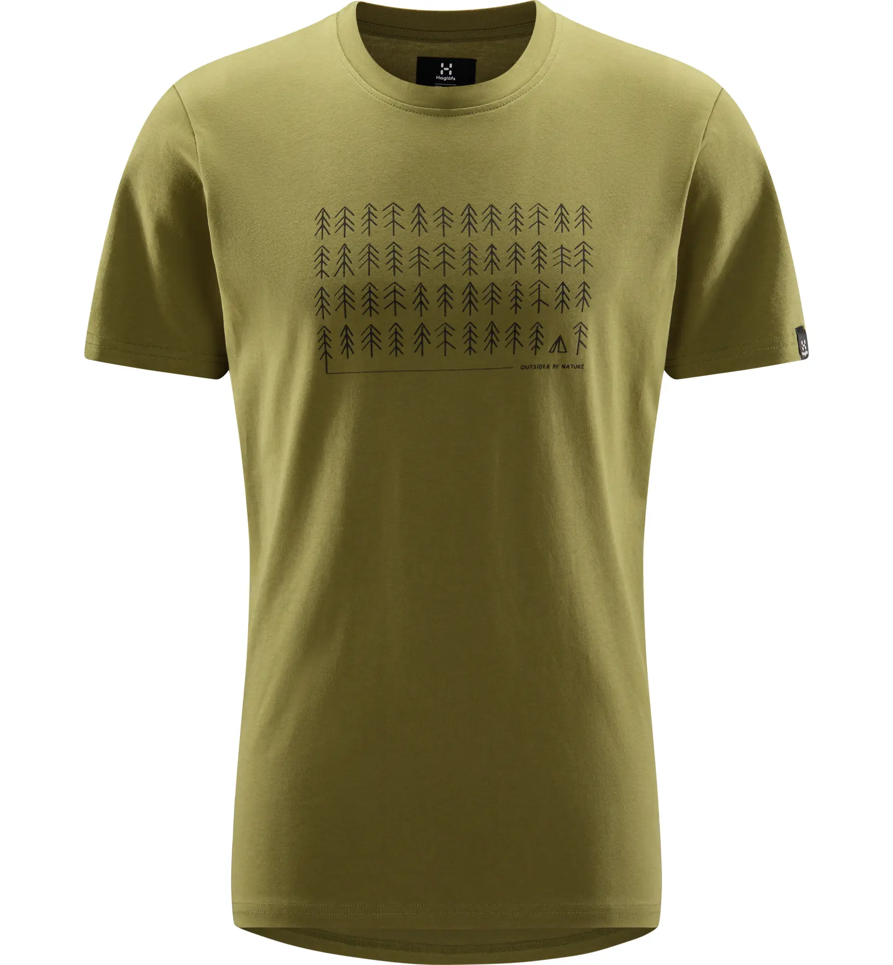 Outsider By Nature Print Tee Men Olive Green