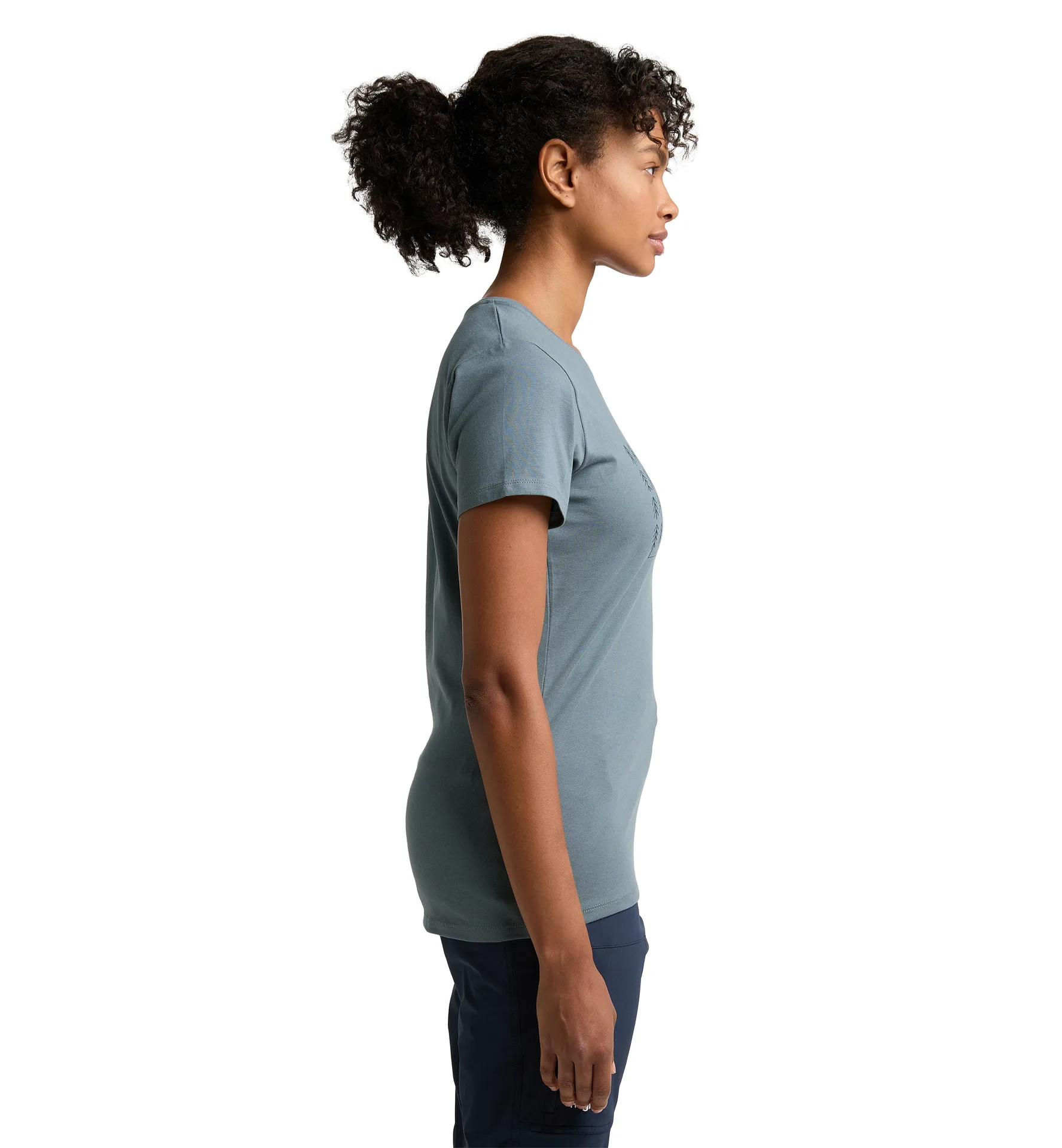 Outsider By Nature Print Tee Women Steel Blue