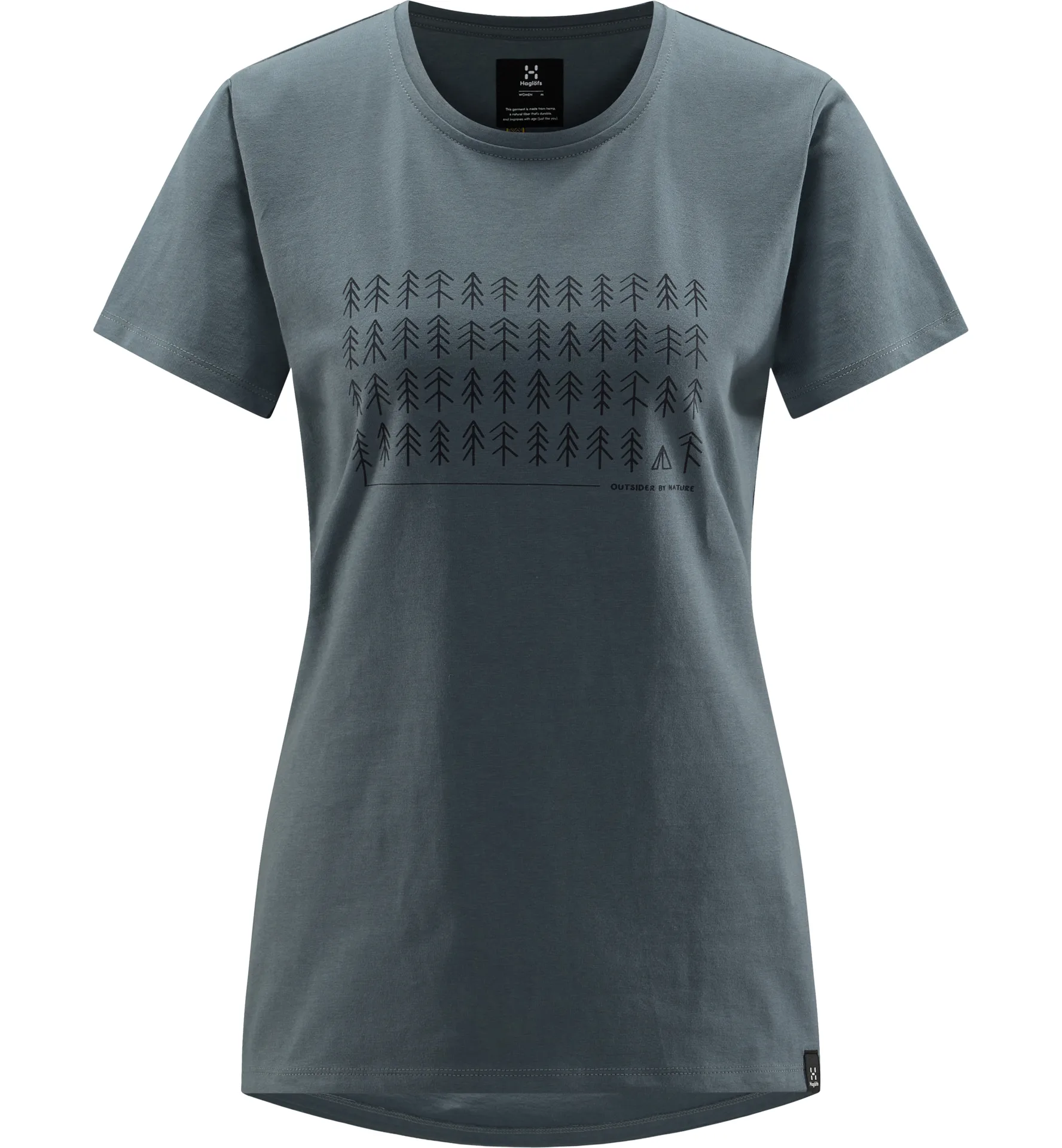 Outsider By Nature Print Tee Women Steel Blue