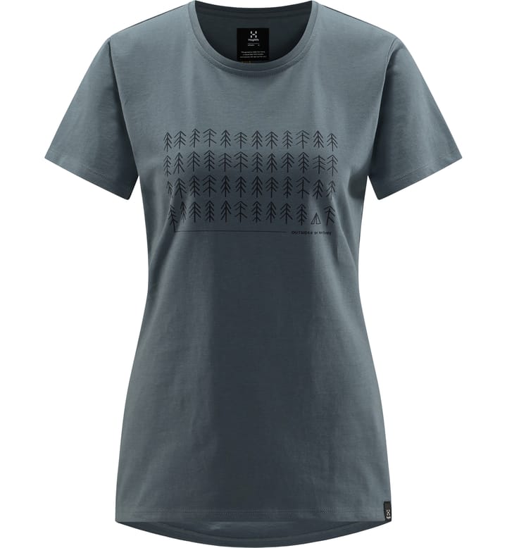 Outsider By Nature Print Tee Women Steel Blue Outsider By Nature Print Tee Women Steel Blue