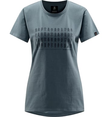 Outsider By Nature Print Tee Women Steel Blue