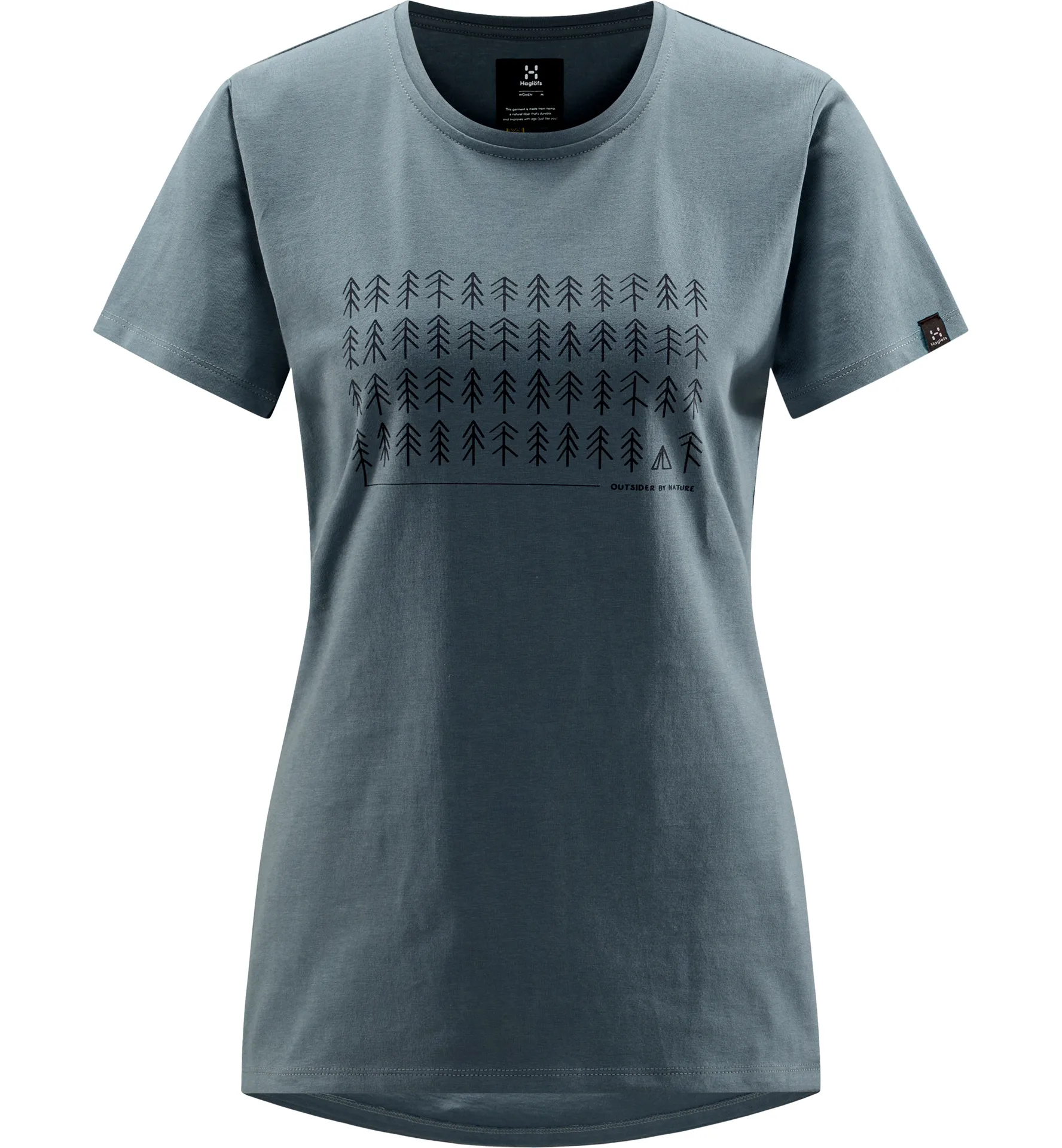 Outsider By Nature Print Tee Women Steel Blue
