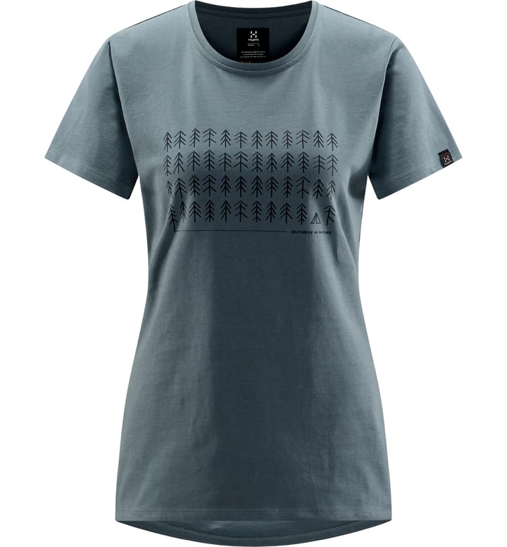 Outsider By Nature Print Tee Women Steel Blue Outsider By Nature Print Tee Women Steel Blue