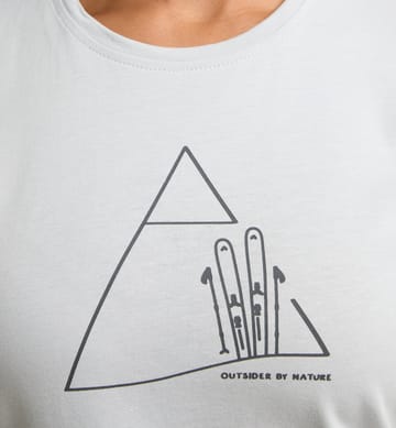 Outsider By Nature Print Tee Women Stone Grey