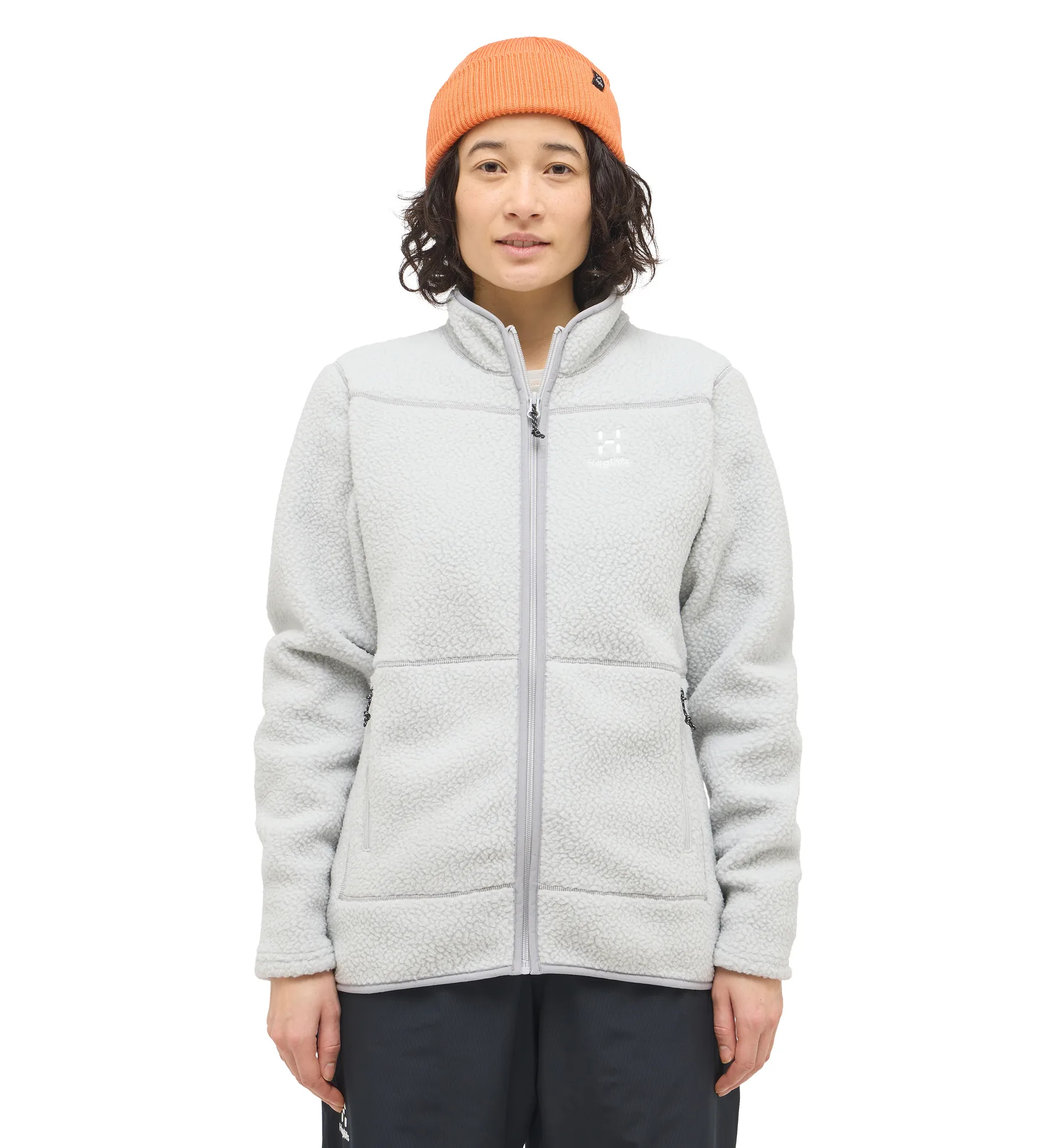 Mossa Pile Jacket Women Stone Grey Melange