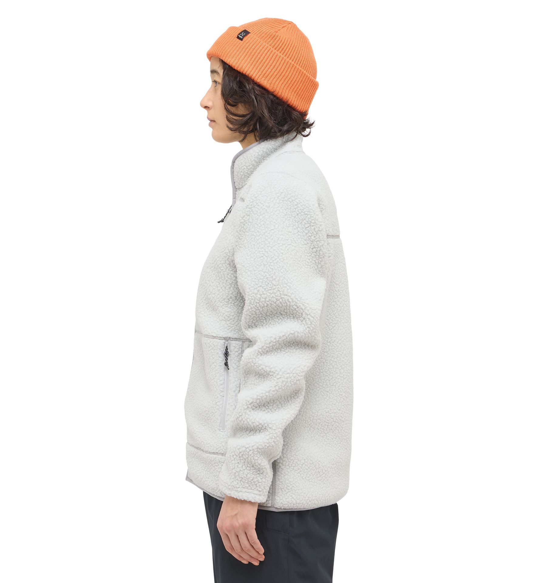Mossa Pile Jacket Women Stone Grey Melange