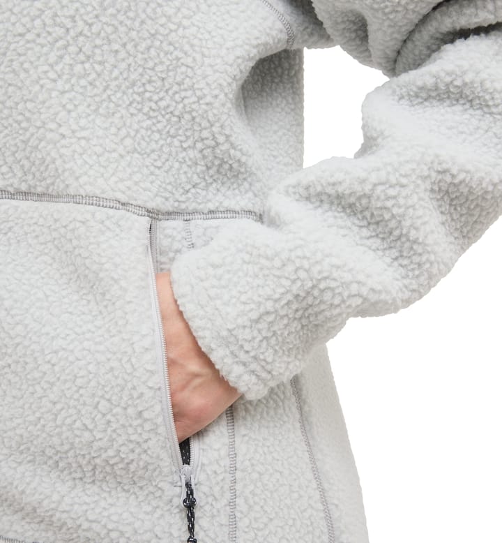 Mossa Pile Jacket Women Stone Grey Melange Mossa Pile Jacket Women Stone Grey Melange