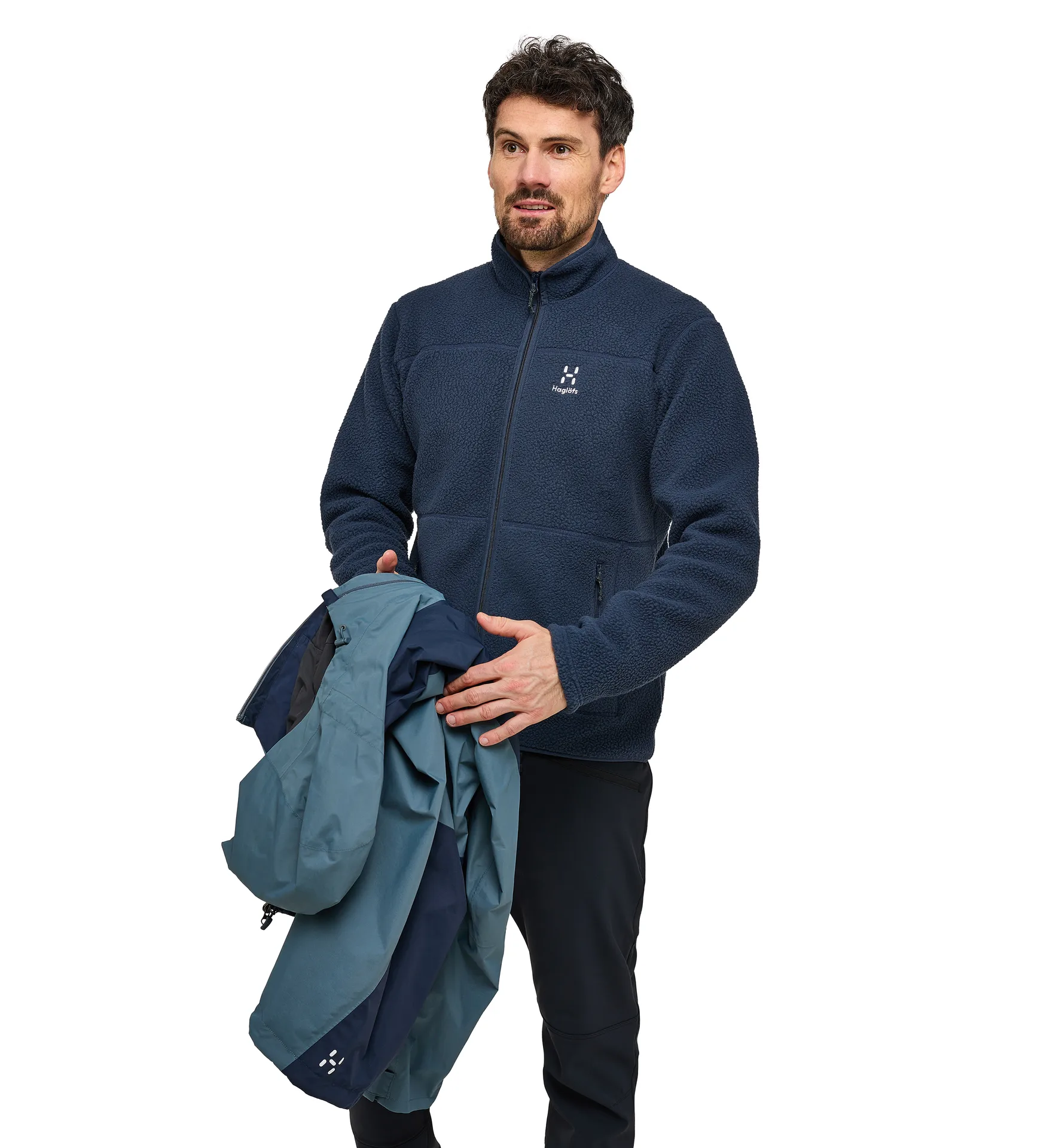 Mossa Pile Jacket Men Tarn Blue