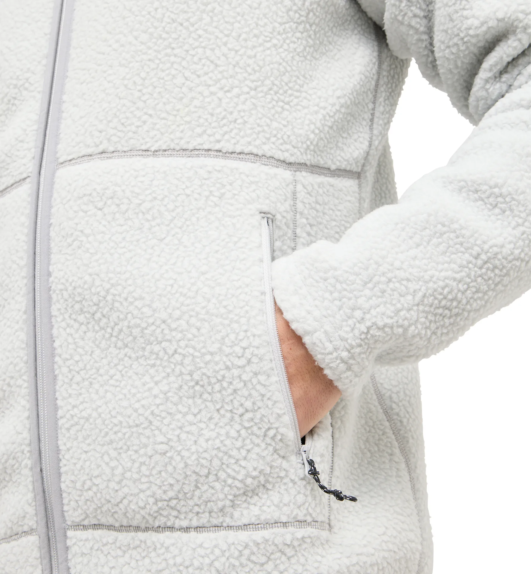 Mossa Pile Jacket Men Stone Grey Melange