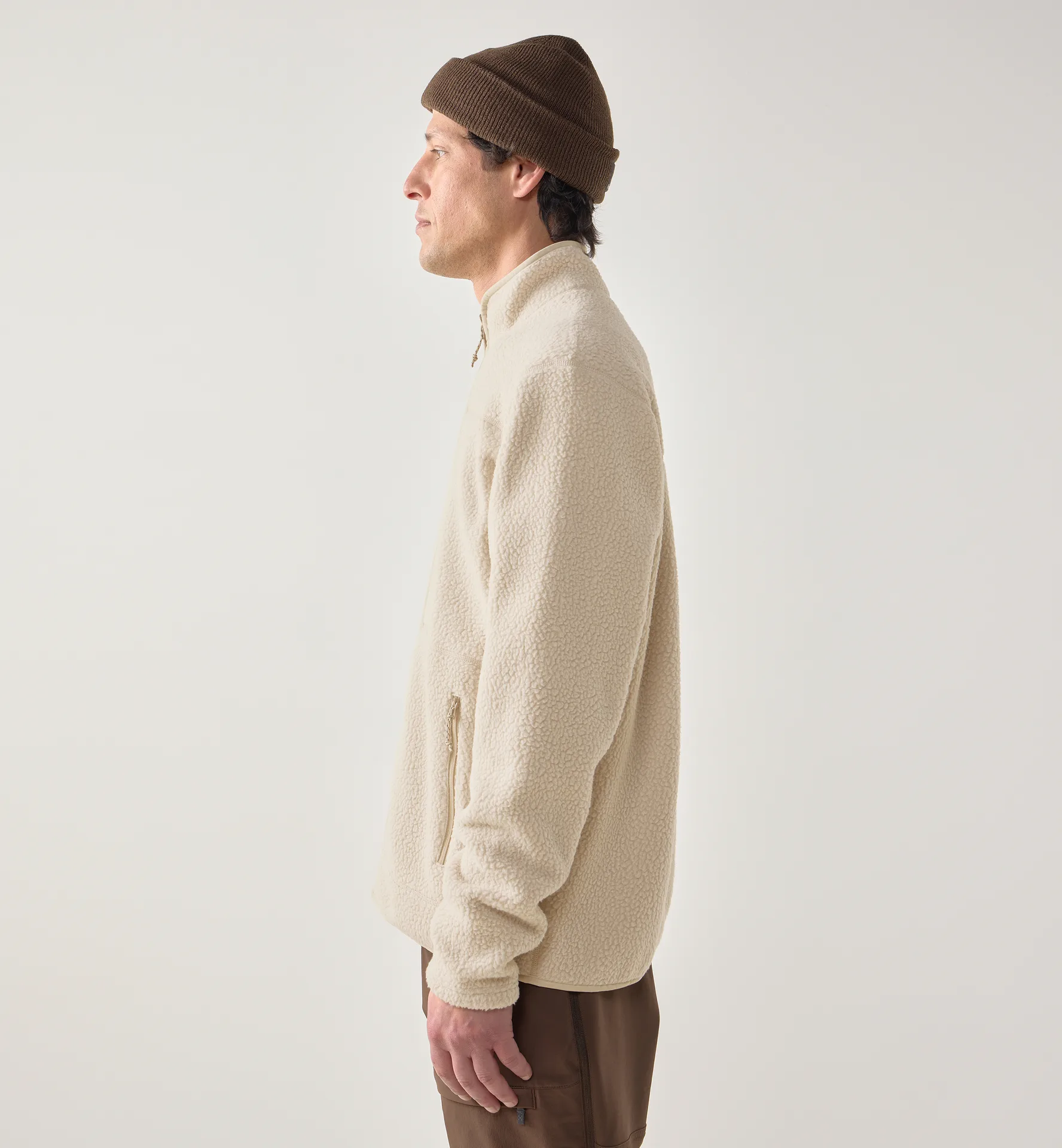 Mossa Pile Jacket Men Chalk Beige