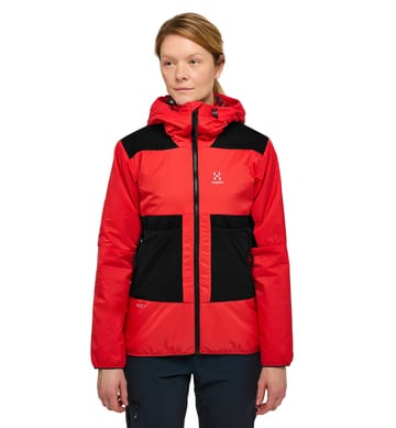 Spitz Mimic Hood Women Poppy Red/Magnetite