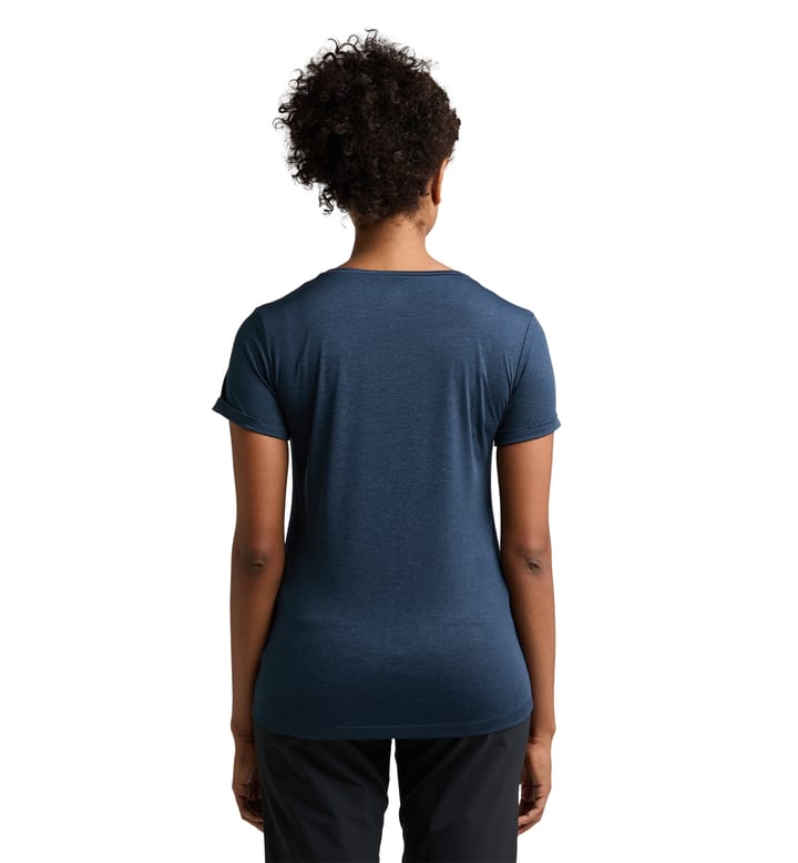 Ridge Hike Tee Women Tarn Blue Solid