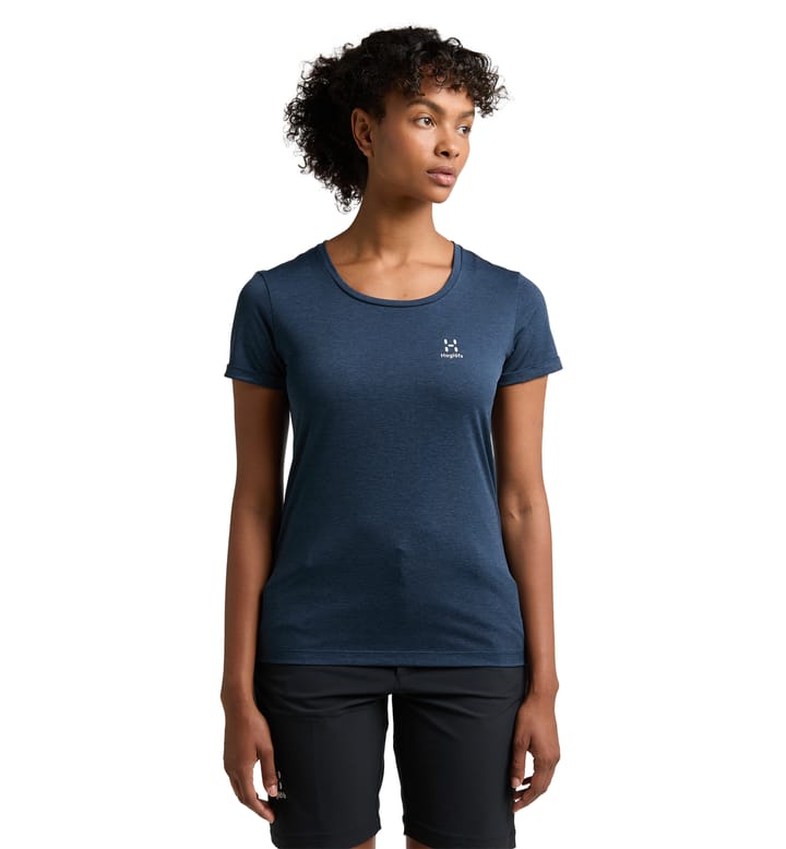 Ridge Hike Tee Women Tarn Blue Solid