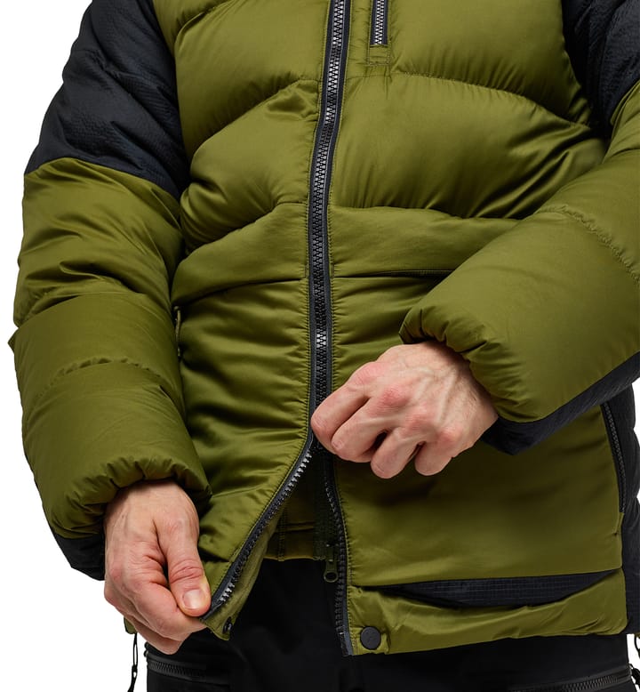 Riksgränsen Down 850 Hood Men Olive Green/True Black