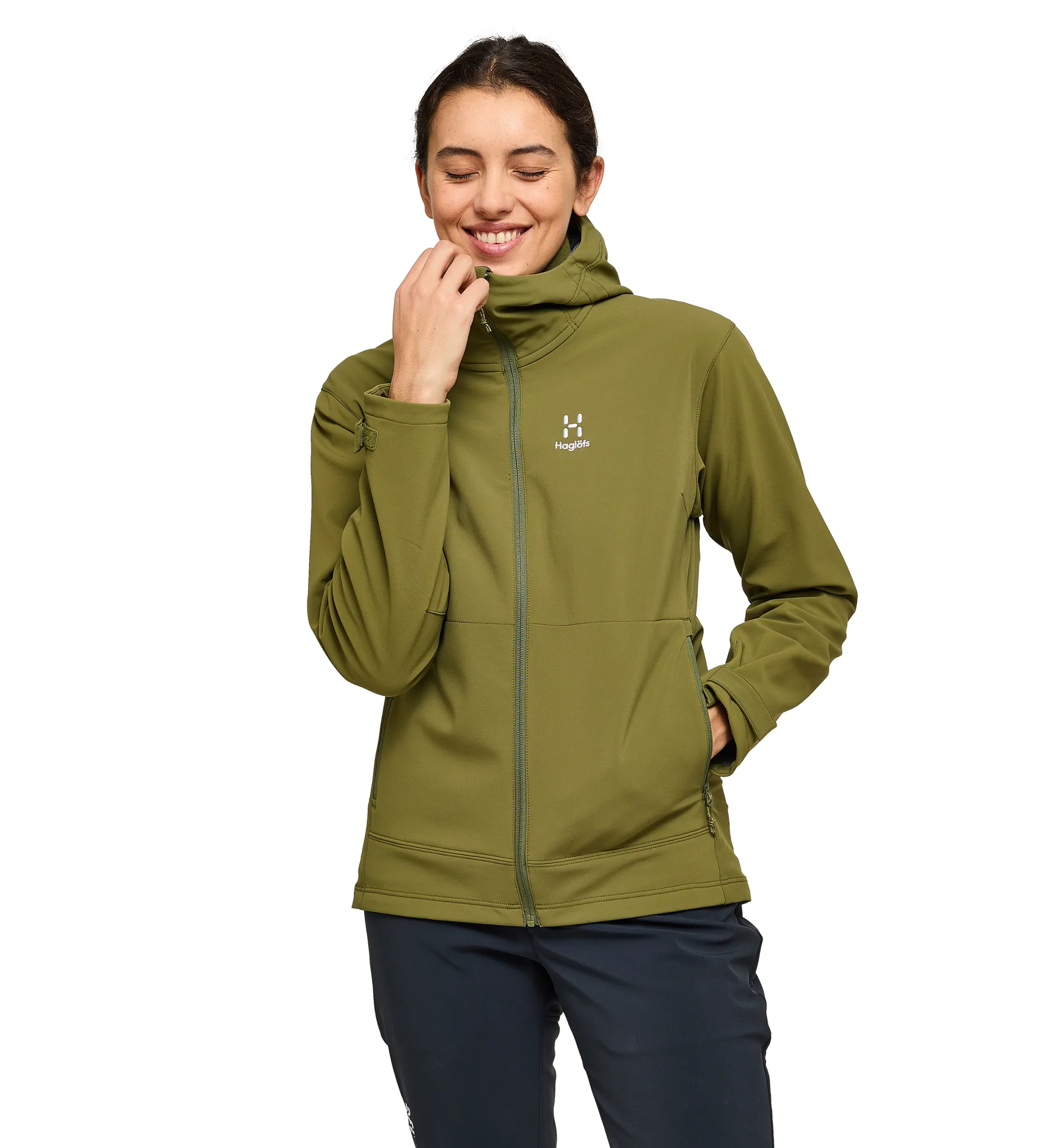 Chilly Softshell Hood Women Olive Green