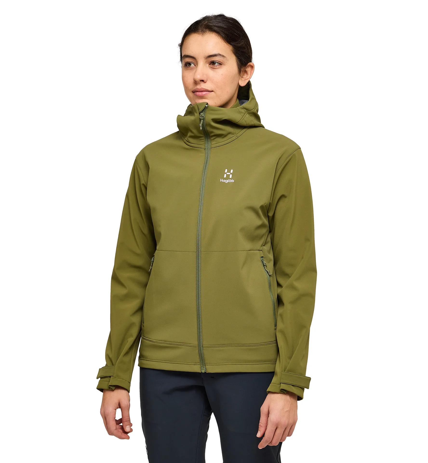 Chilly Softshell Hood Women Olive Green