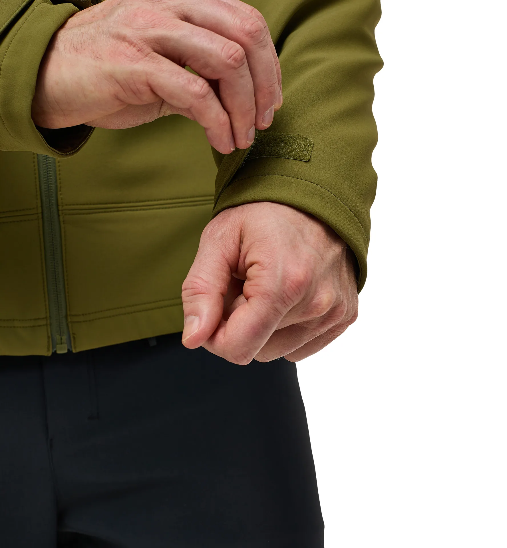 Chilly Softshell Hood Men Olive Green