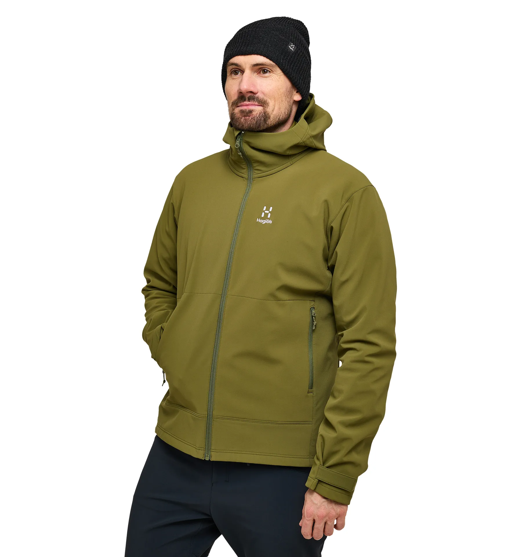 Chilly Softshell Hood Men Olive Green