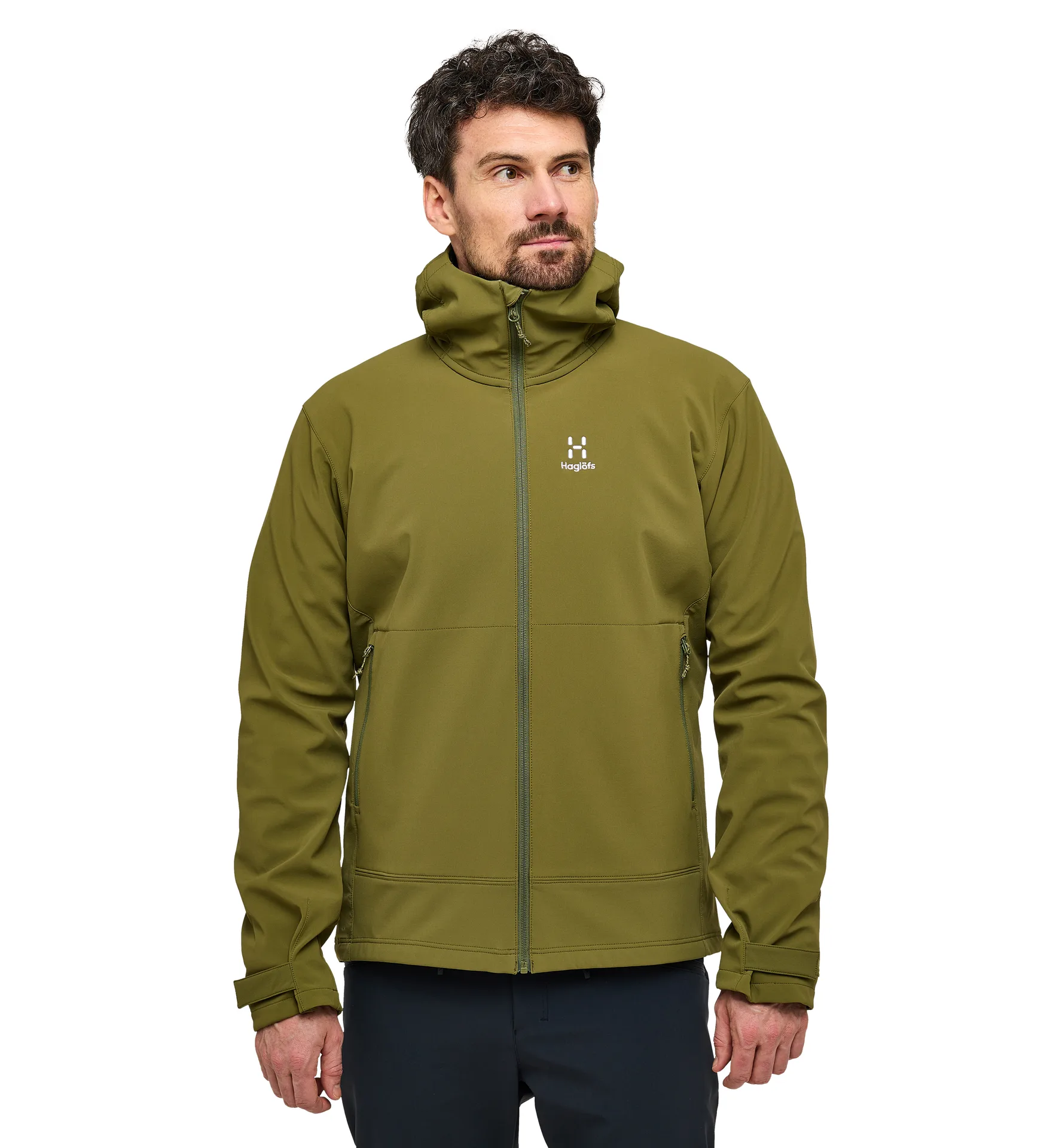 Chilly Softshell Hood Men Olive Green