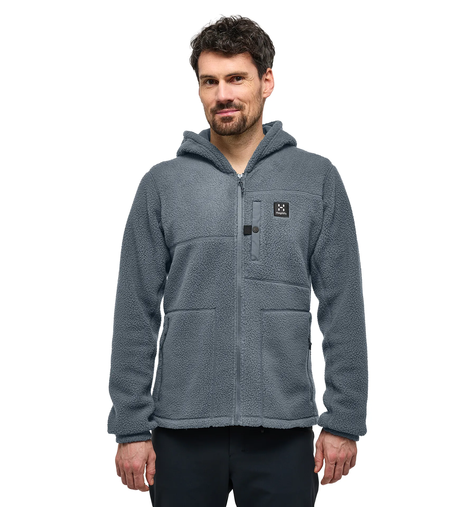 Malung Pile Hood Men Steel Blue