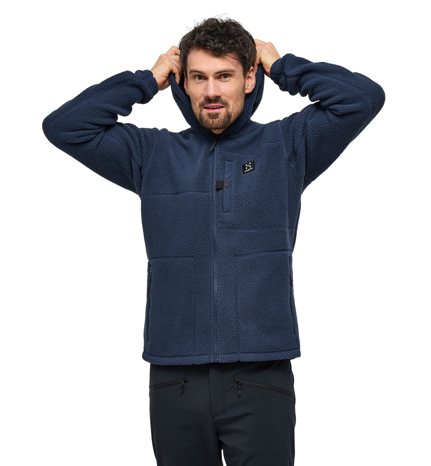 Malung Pile Hood Men Tarn Blue