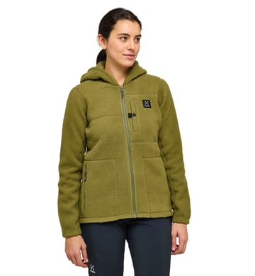 Malung Pile Hood Women Olive Green