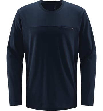 Curious Long Sleeve Tee Men Tarn Blue