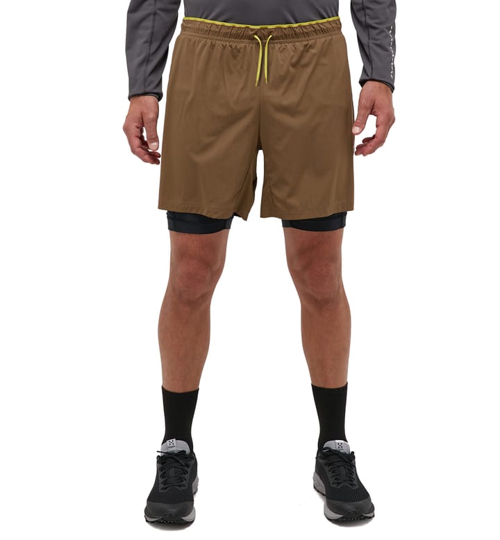 L.I.M Tempo Trail 2-in-1 Shorts Men Teak Brown/True Black