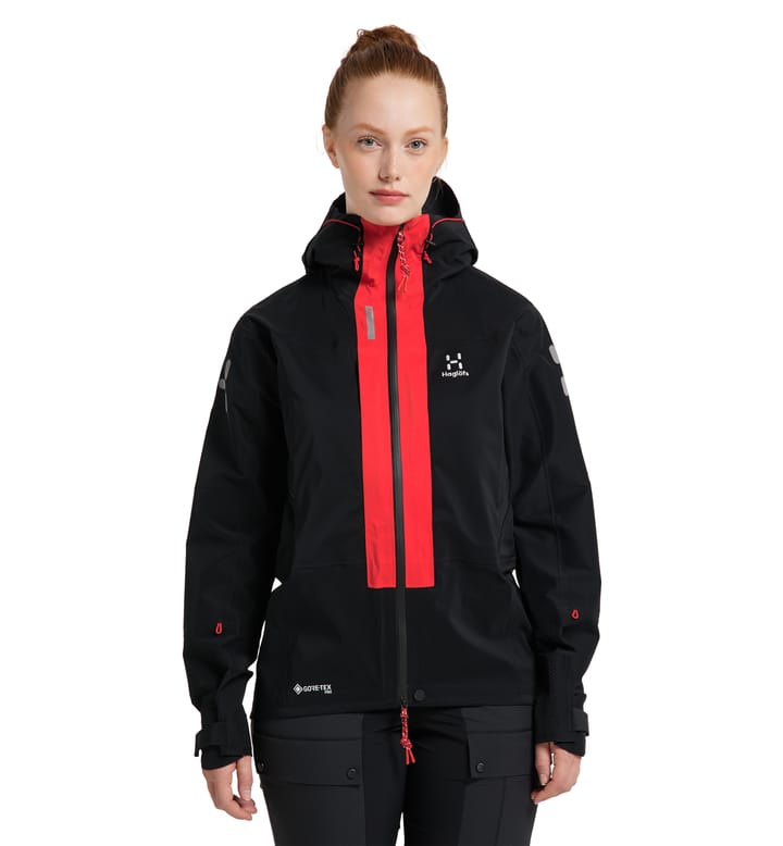 L.I.M ZT Mountain GTX PRO Jacket Women True black/Zenith red