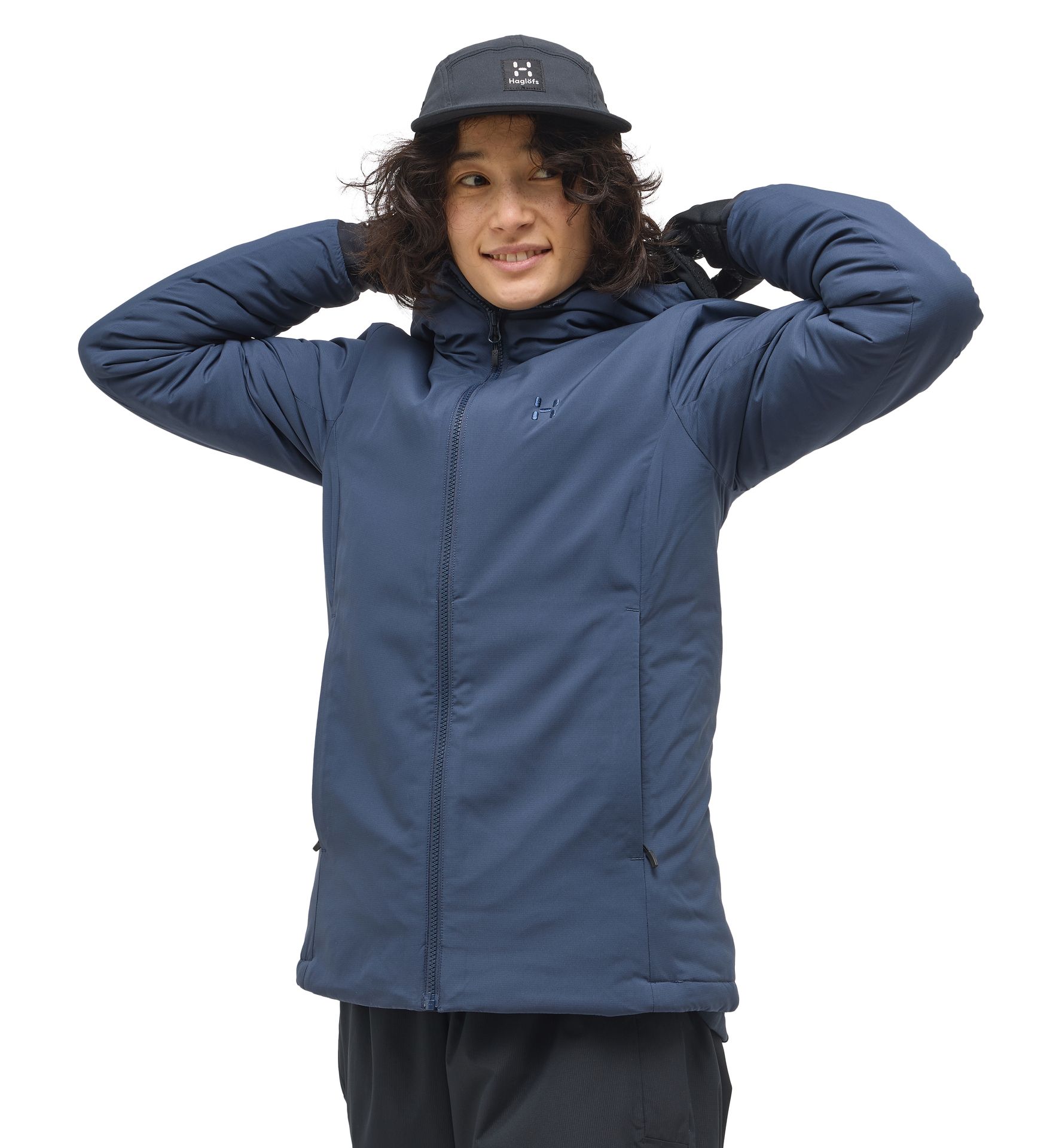 Mimic Alert Hood Women Tarn Blue