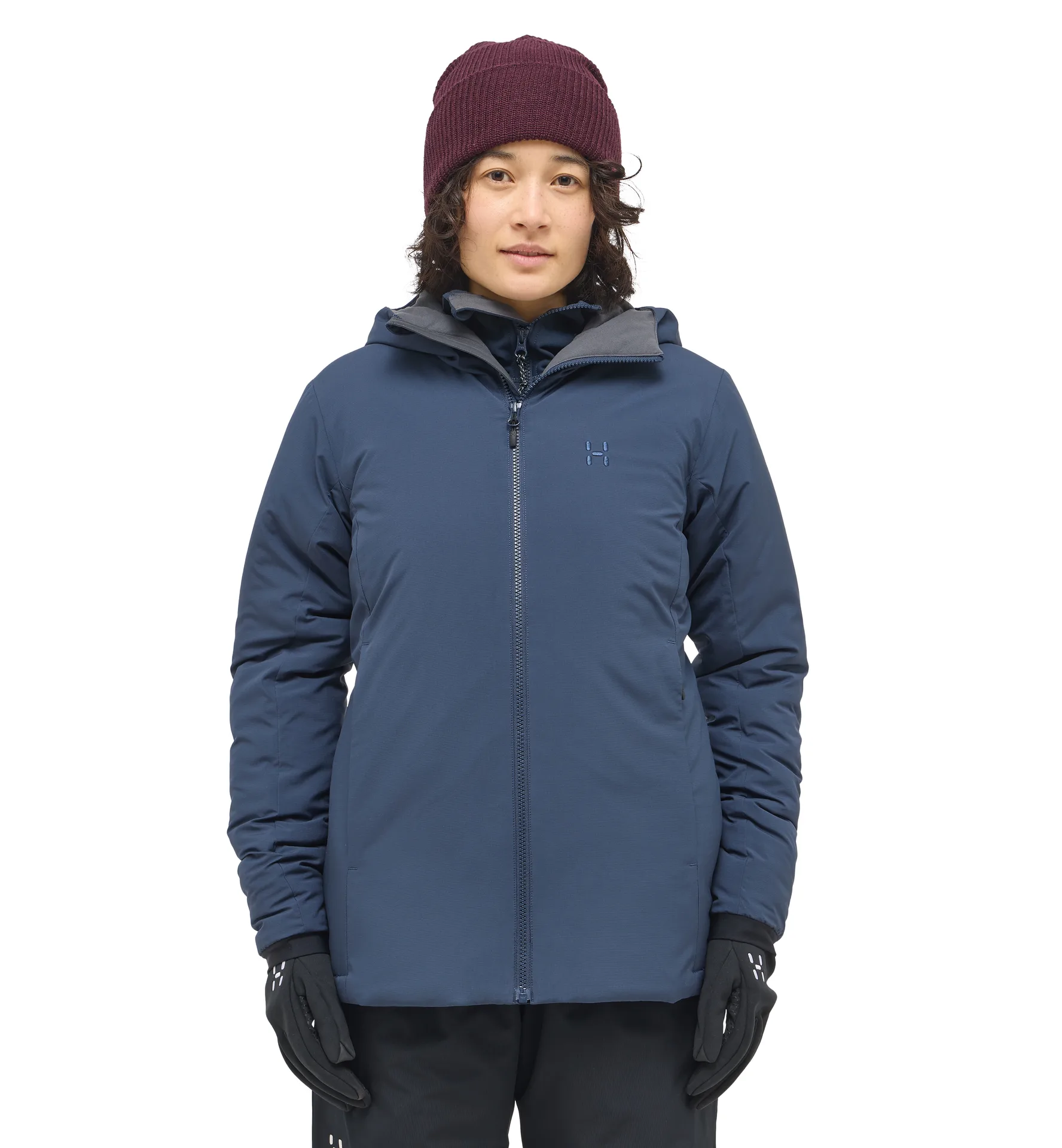 Mimic Alert Hood Women Tarn Blue