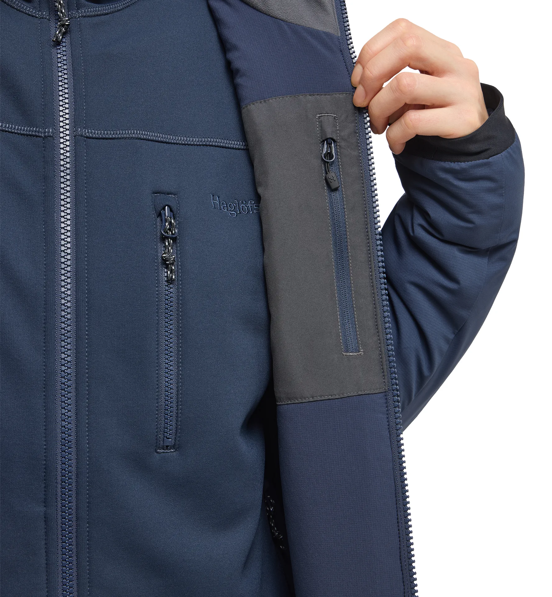 Mimic Alert Hood Women Tarn Blue