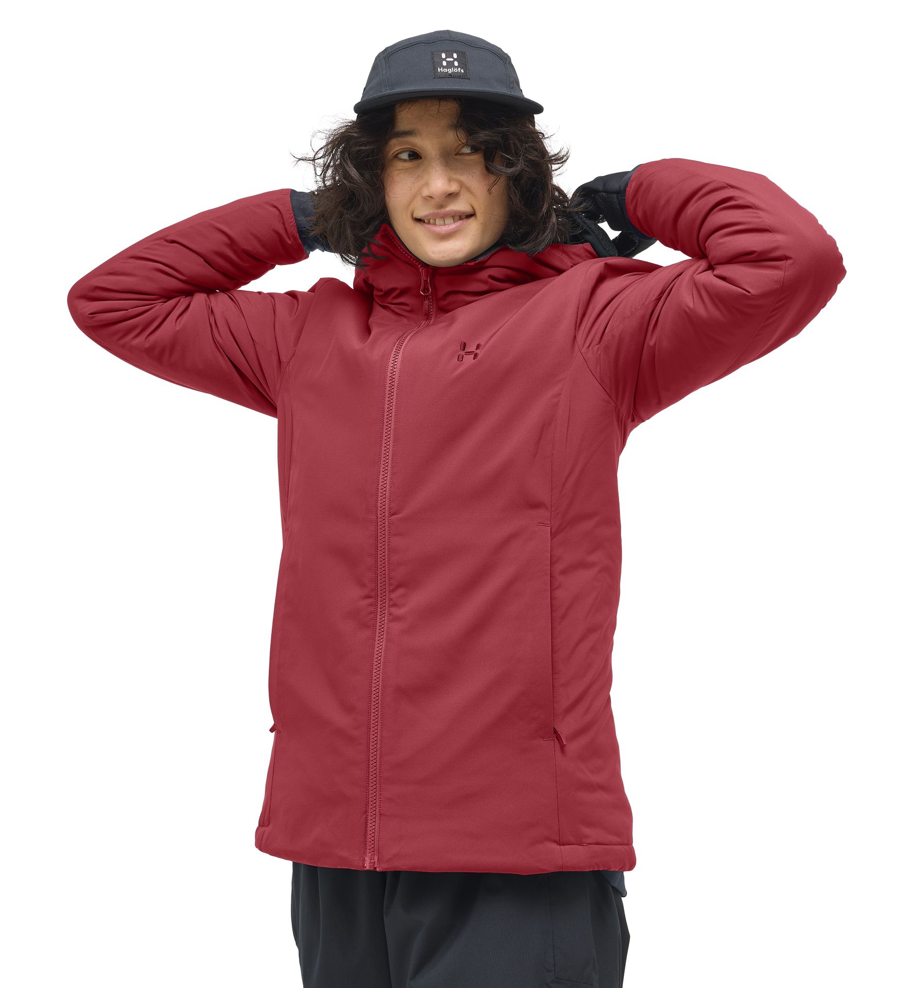 Mimic Alert Hood Women Carmine Red