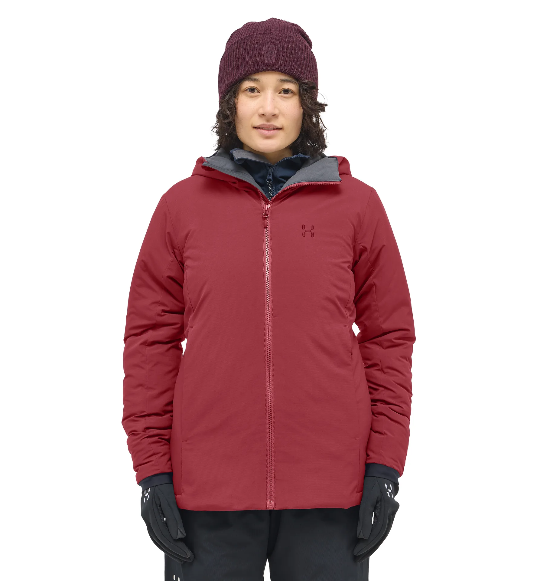 Mimic Alert Hood Women Carmine Red