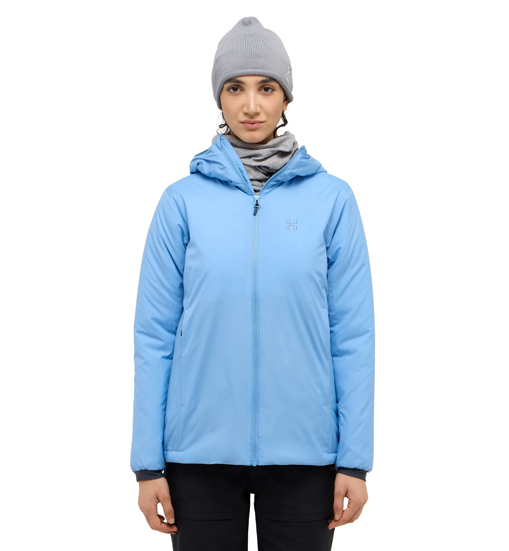 Mimic Alert Hood Women Sky Blue