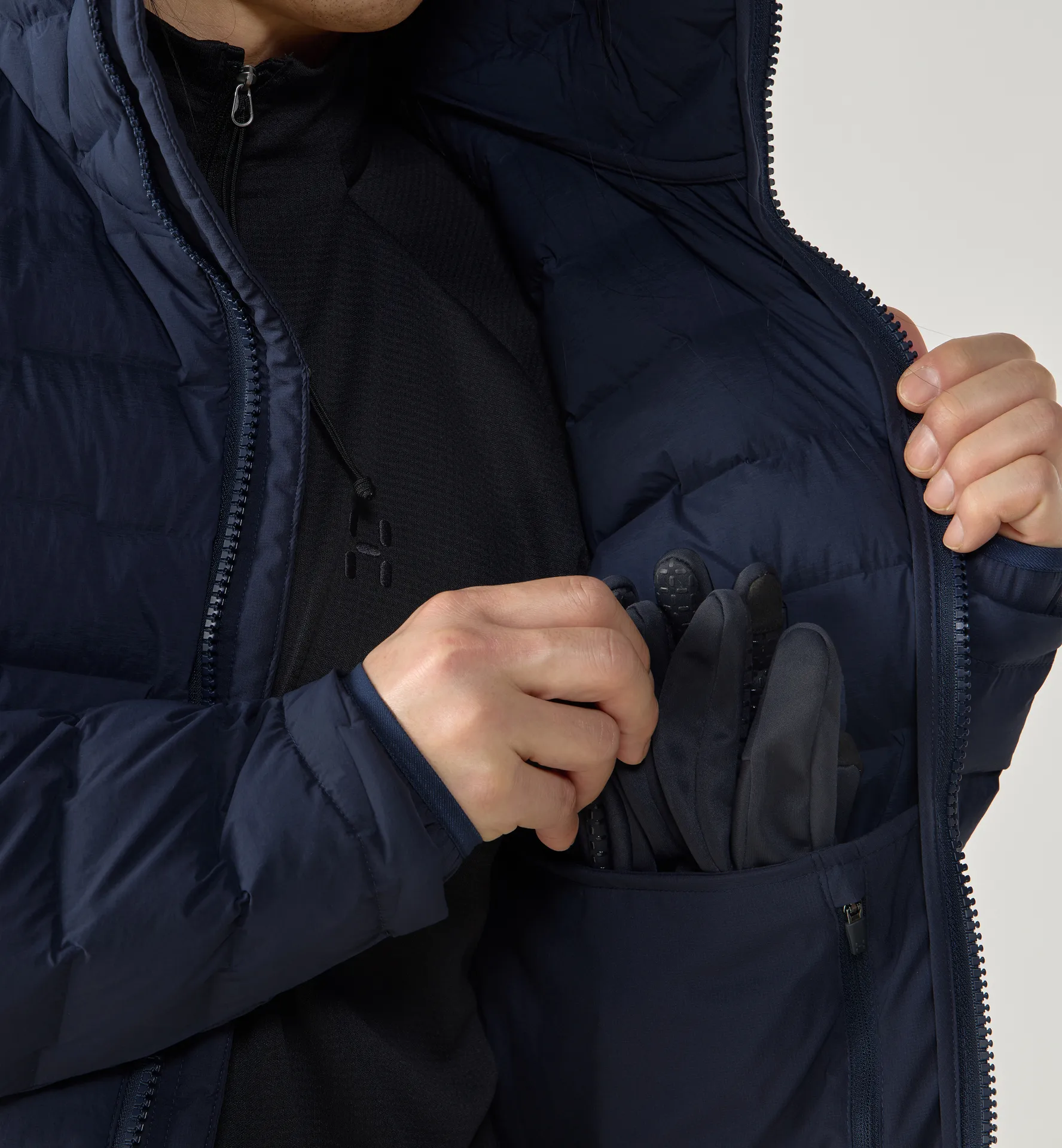 Spitz Down Hood Men Tarn Blue