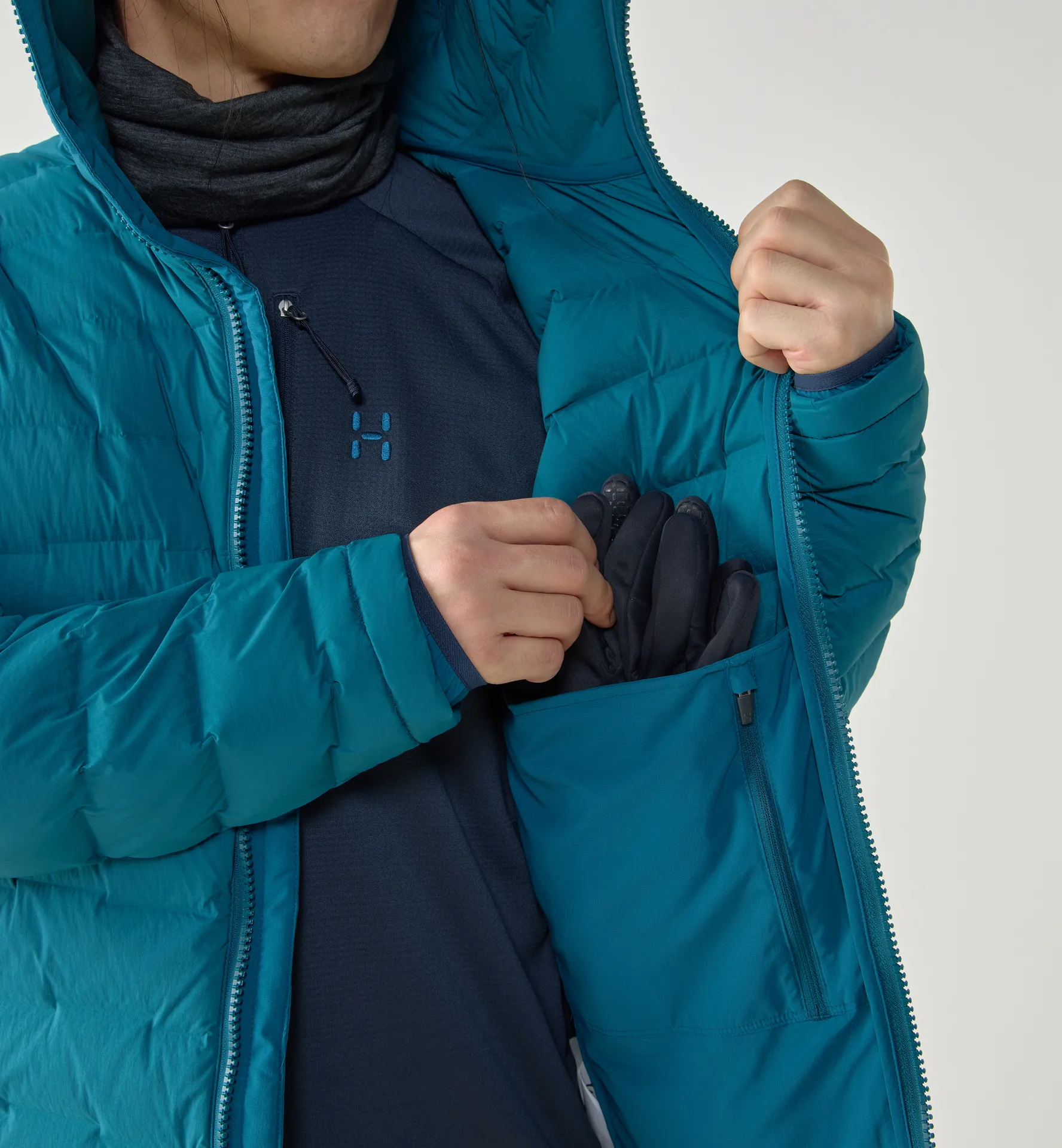 Spitz Down Hood Men Deep Teal