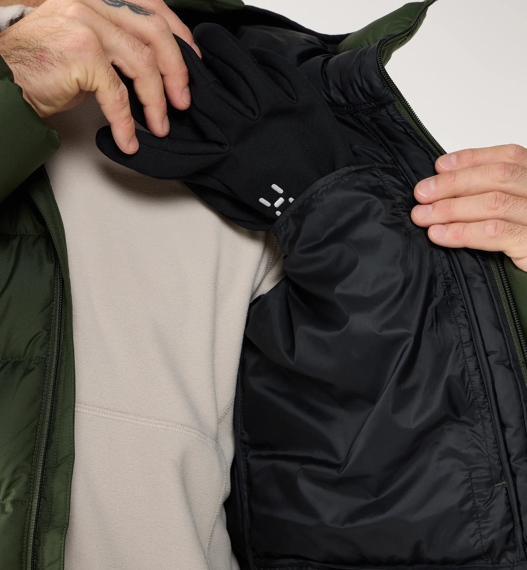 Rosson Down Hood Men Seaweed Green