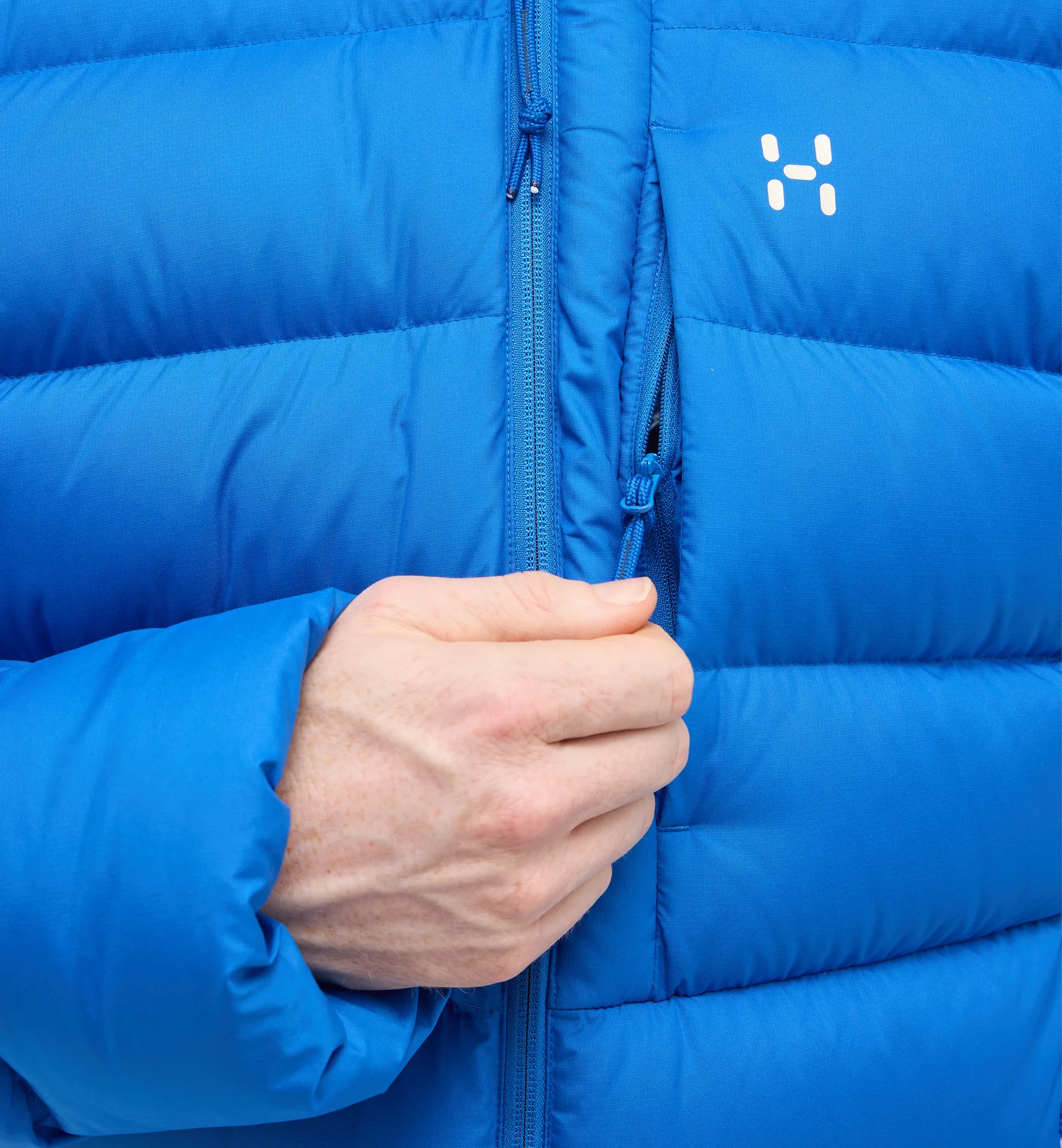 Rosson Down Hood Men Electric Blue