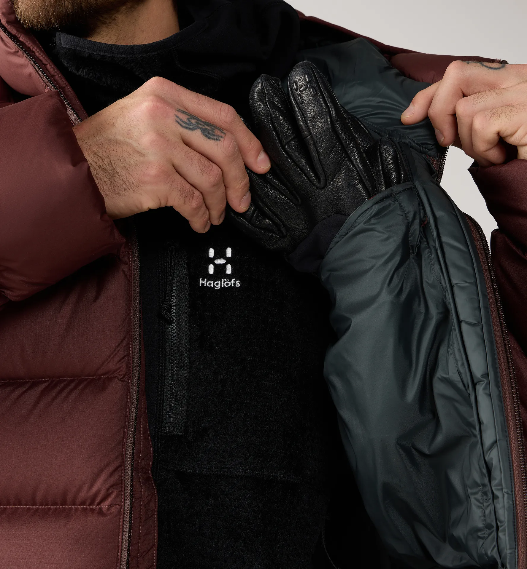 Rosson Down Hood Men Maroon Trail