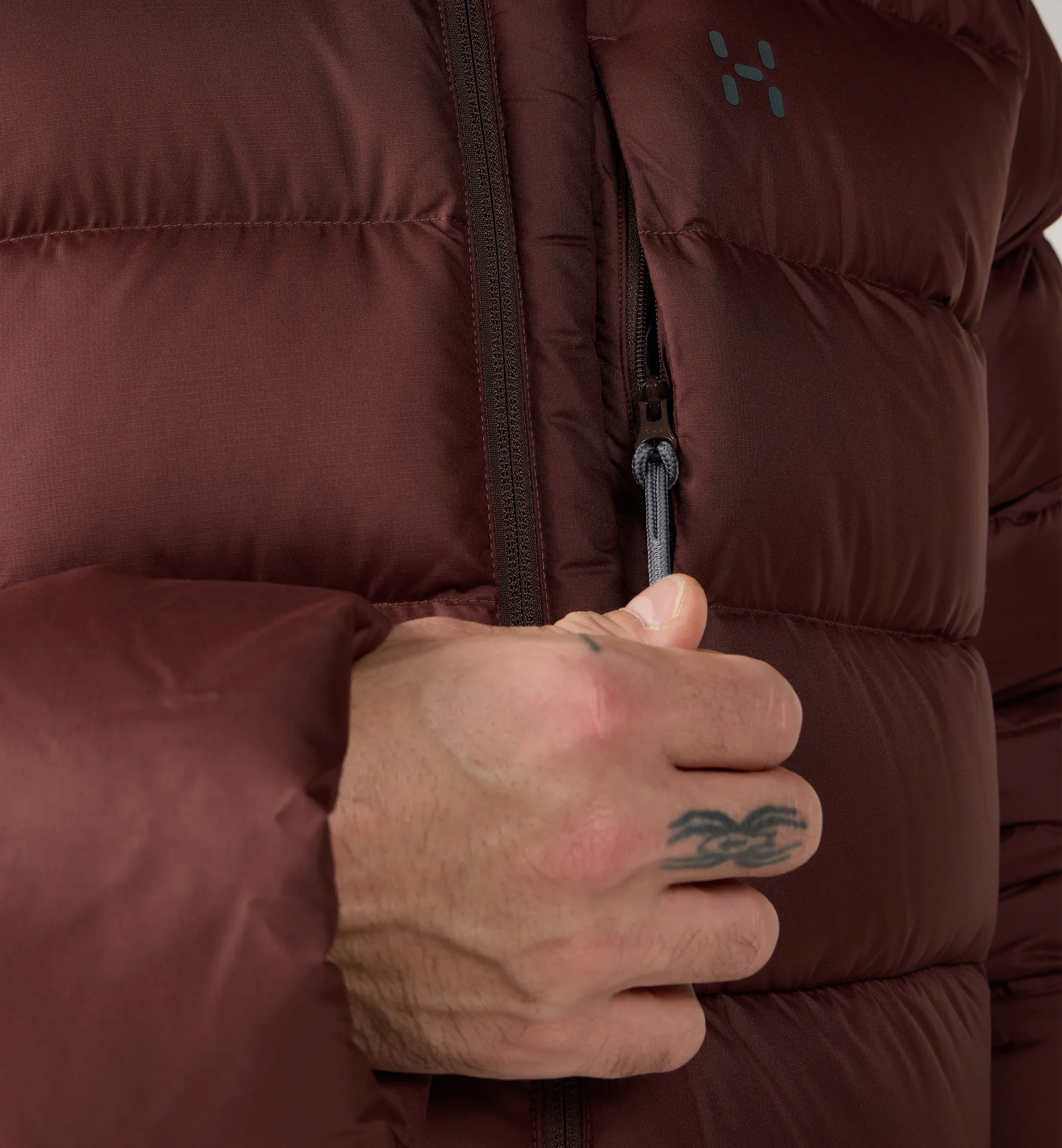 Rosson Down Hood Men Maroon Trail