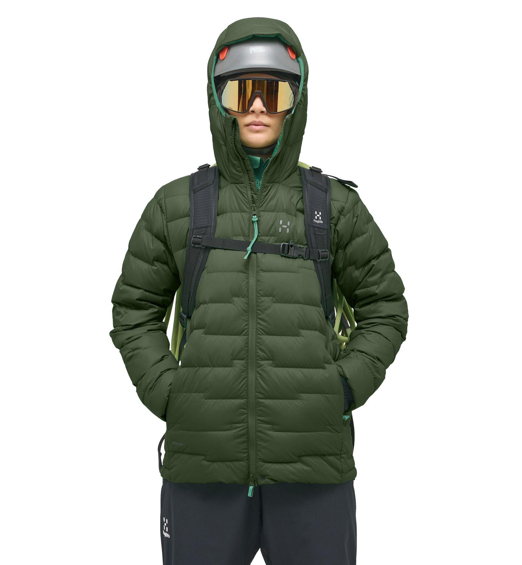 ROC Flash Down Hood Women Seaweed Green